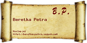 Beretka Petra névjegykártya
